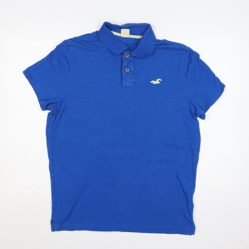 Hollister Men’s Blue Cotton Polo Shirt XL Classic Fit