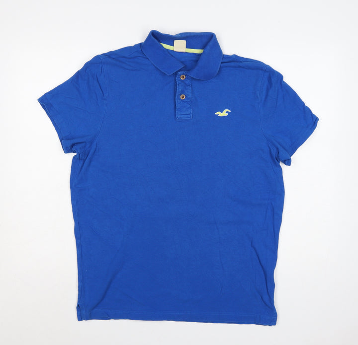 Hollister Men’s Blue Cotton Polo Shirt XL Classic Fit