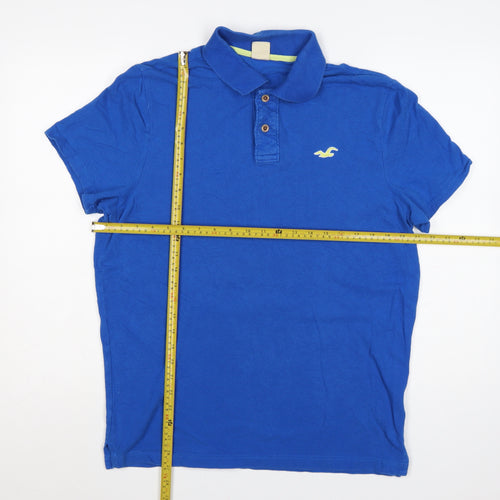 Hollister Men’s Blue Cotton Polo Shirt XL Classic Fit