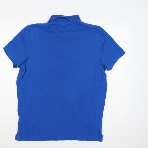 Hollister Men’s Blue Cotton Polo Shirt XL Classic Fit