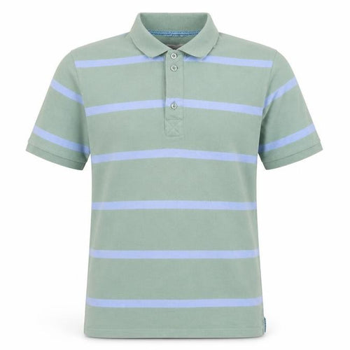 Next Men's Green Striped Polo Shirt Size M 100% Cotton Casual