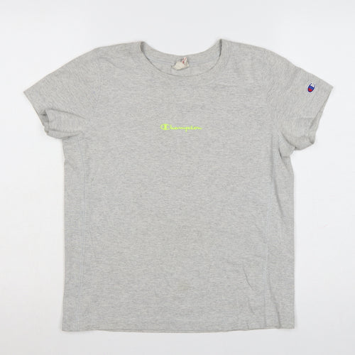 Champion Womens Grey XS Basic Crew Neck Cotton T-Shirt