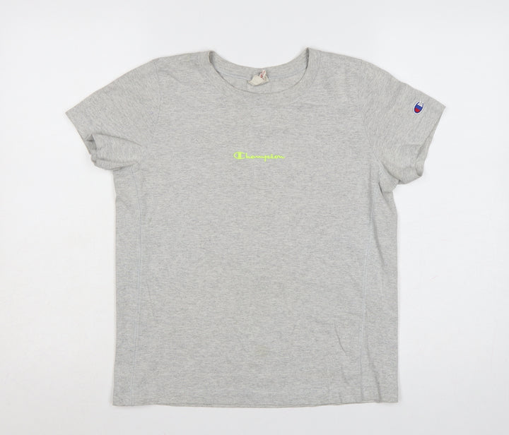 Champion Womens Grey XS Basic Crew Neck Cotton T-Shirt