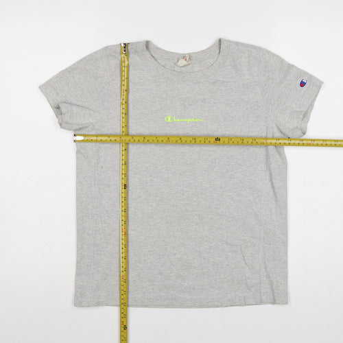 Champion Womens Grey XS Basic Crew Neck Cotton T-Shirt