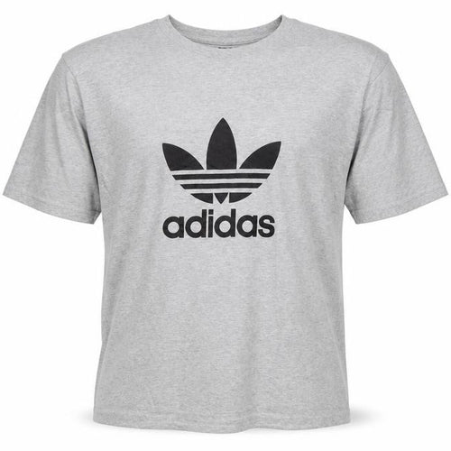 Adidas Men's Grey XL Trefoil Logo T-Shirt Organic Cotton