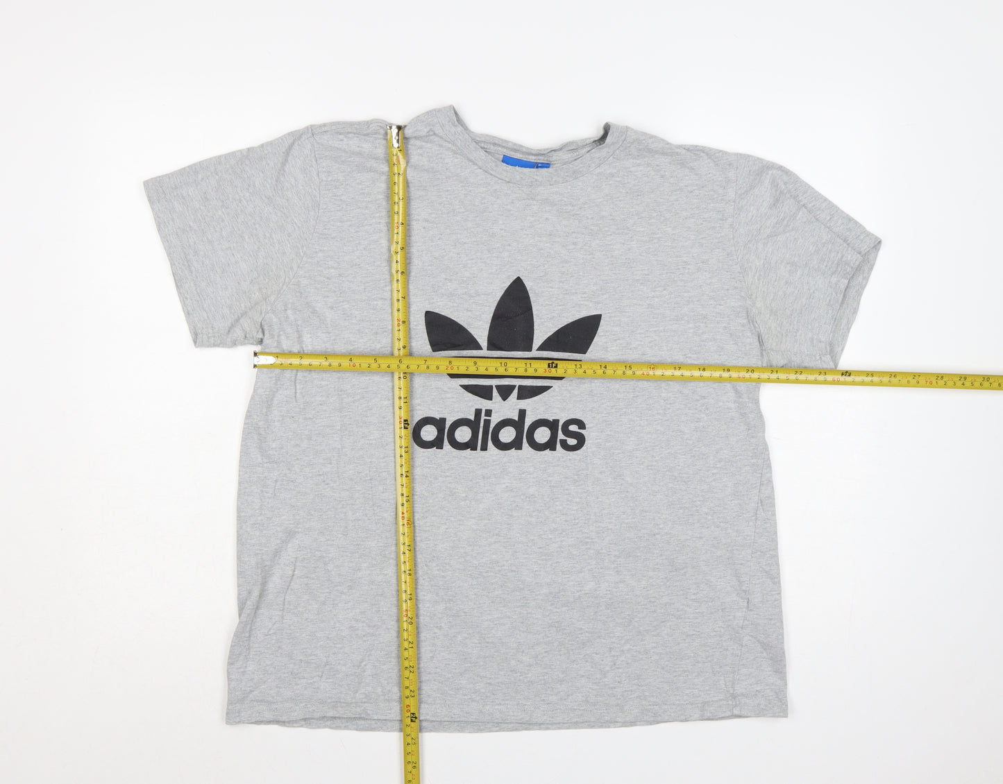Adidas Men's Grey XL Trefoil Logo T-Shirt Organic Cotton