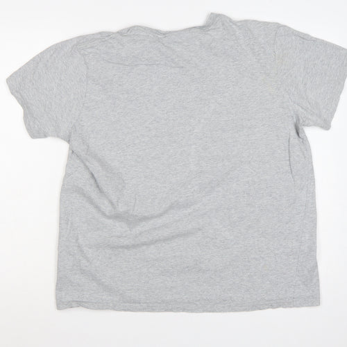 Adidas Men's Grey XL Trefoil Logo T-Shirt Organic Cotton
