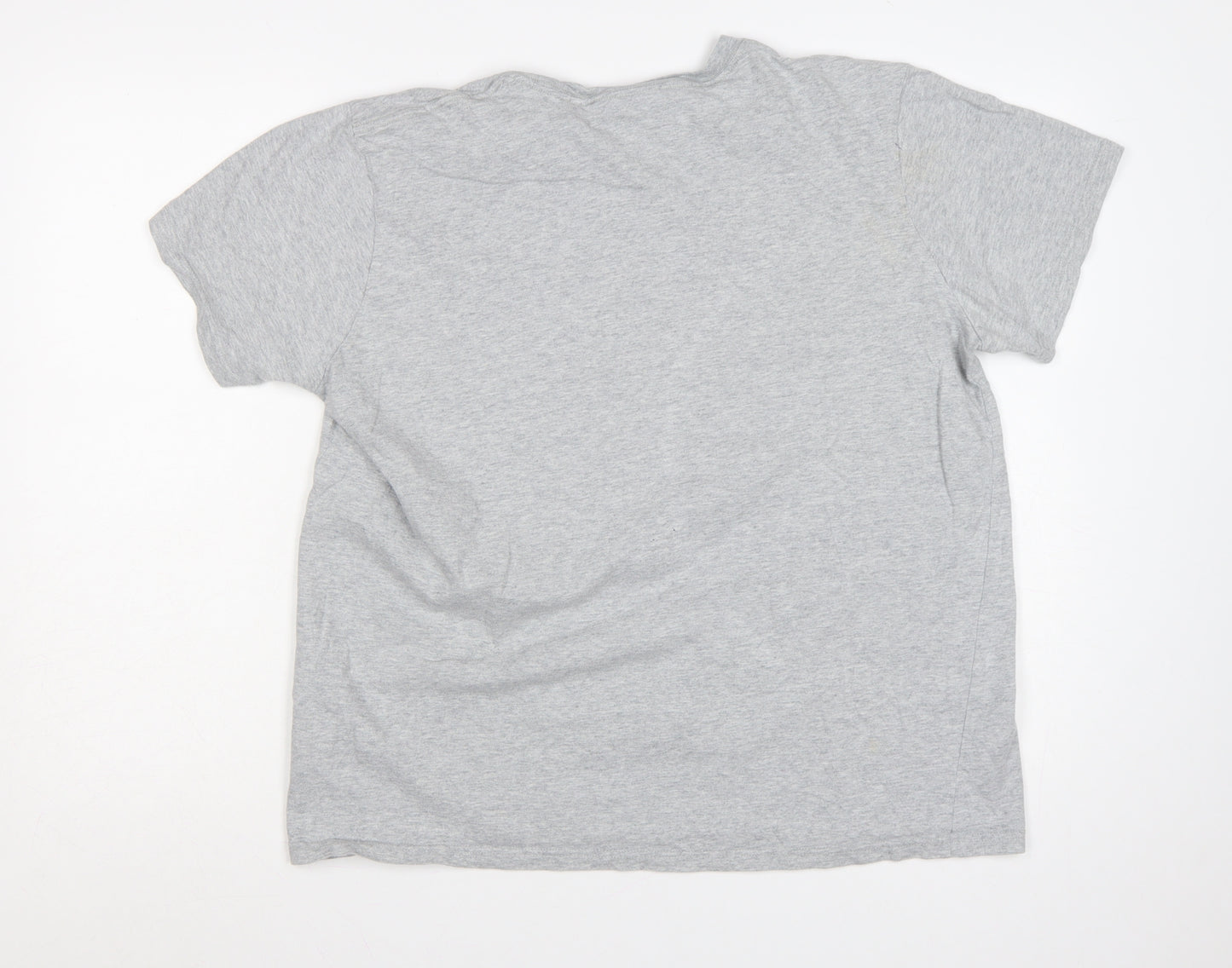 Adidas Men's Grey XL Trefoil Logo T-Shirt Organic Cotton