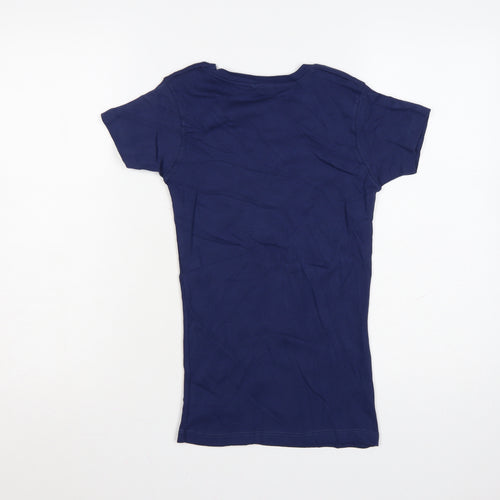 Superdry Women's Blue Slim Fit Cotton T-Shirt Size S