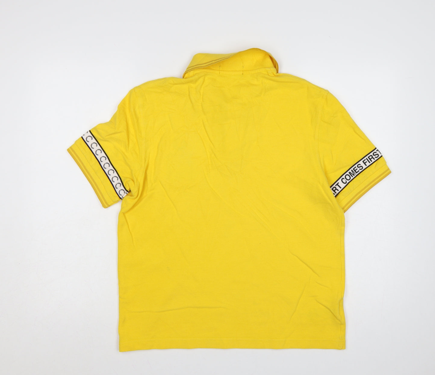 Fred Perry Men’s Yellow Art Comes First Collared Polo Shirt Size L
