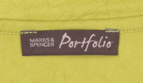 Marks and Spencer Women Green Basic Scoop Neck T-Shirt Size 14