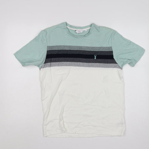 Next Men’s Mint Green Stripe Regular Fit Cotton T-Shirt M