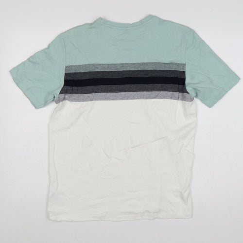Next Men’s Mint Green Stripe Regular Fit Cotton T-Shirt M
