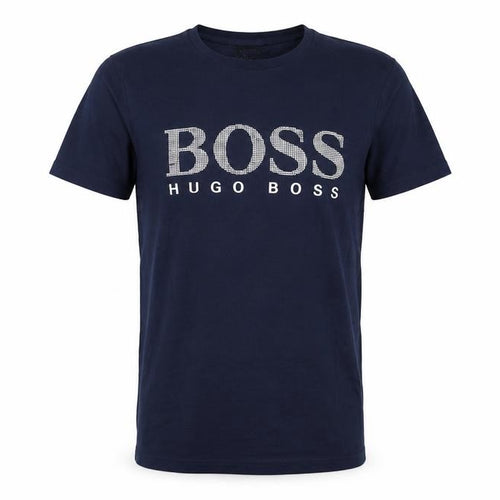 Hugo Boss Men's Blue Cotton Logo Graphic T-Shirt Size S