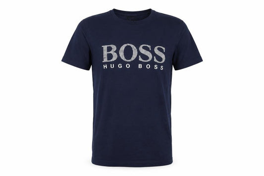 Hugo Boss Men's Blue Cotton Logo Graphic T-Shirt Size S