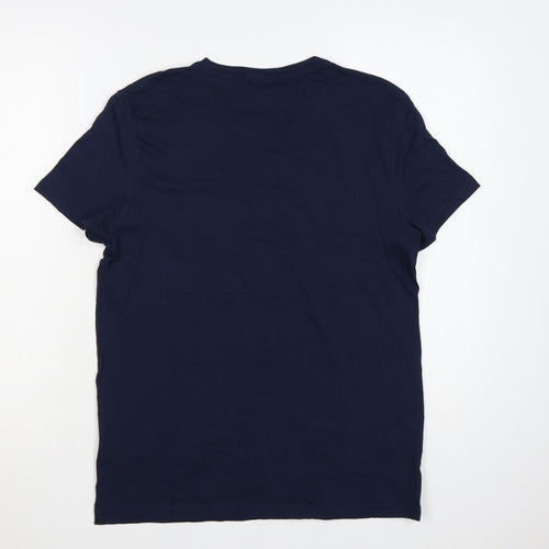 Hugo Boss Men's Blue Cotton Logo Graphic T-Shirt Size S
