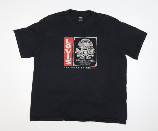 Levi's Men's Black XL Relaxed Fit Graphic Cotton T-Shirt