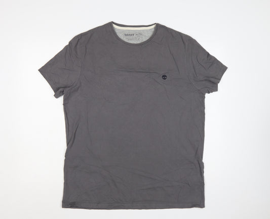 Timberland Men's Grey Slim Fit XL Crew Neck Cotton T-Shirt