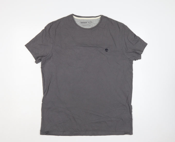 Timberland Men's Grey Slim Fit XL Crew Neck Cotton T-Shirt