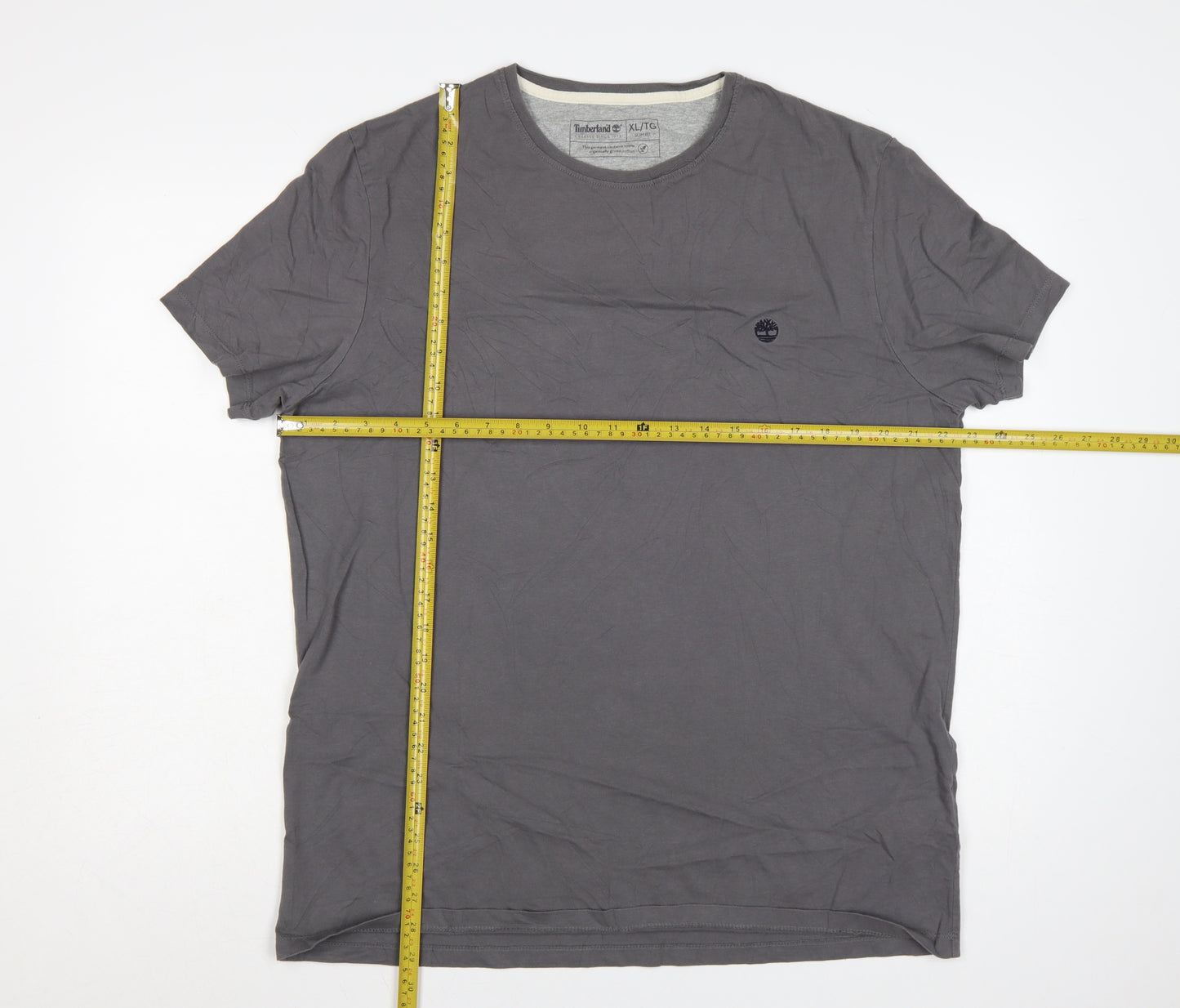Timberland Men's Grey Slim Fit XL Crew Neck Cotton T-Shirt