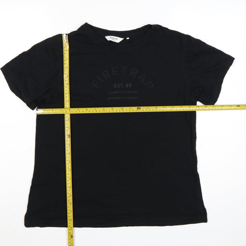 Firetrap Women's Black Cotton Crew Neck T-Shirt Size 16