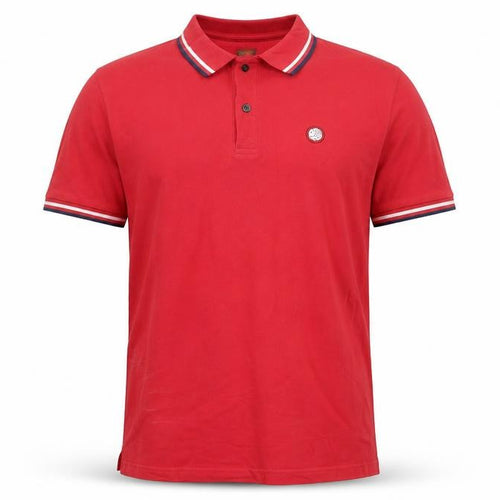 Pretty Green Men's Red Cotton Polo Shirt L Short Sleeve Classic Logo
