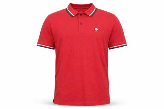 Pretty Green Men's Red Cotton Polo Shirt L Short Sleeve Classic Logo