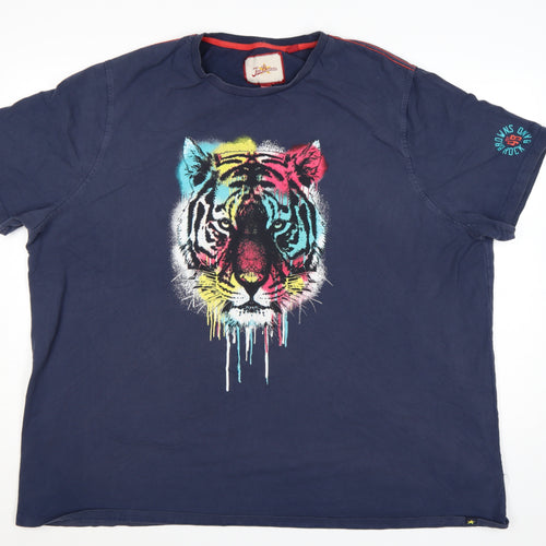 Joe Browns Men's Blue 4XL Tiger Graphic Cotton T-Shirt
