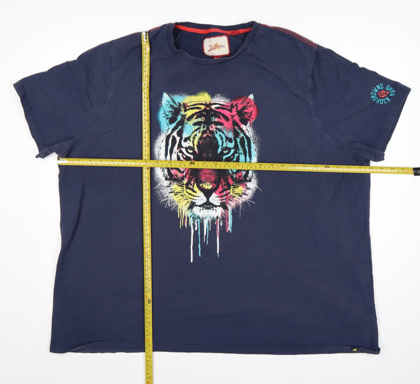 Joe Browns Men's Blue 4XL Tiger Graphic Cotton T-Shirt