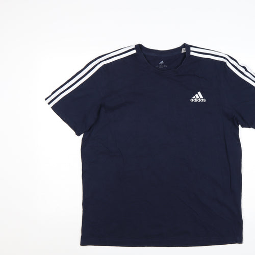 Adidas Men's Blue Short Sleeve Crew Neck T-Shirt Size L