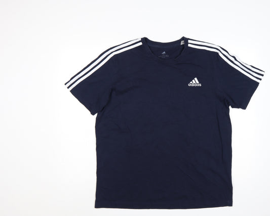 Adidas Men's Blue Short Sleeve Crew Neck T-Shirt Size L