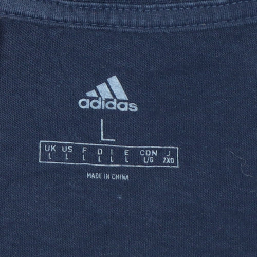 Adidas Men's Blue Short Sleeve Crew Neck T-Shirt Size L