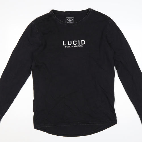 Lucid Design Studios Mens Black Long Sleeve Cotton T-Shirt M