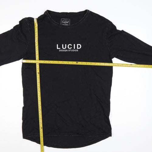 Lucid Design Studios Mens Black Long Sleeve Cotton T-Shirt M