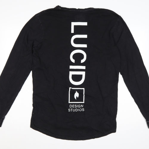 Lucid Design Studios Mens Black Long Sleeve Cotton T-Shirt M