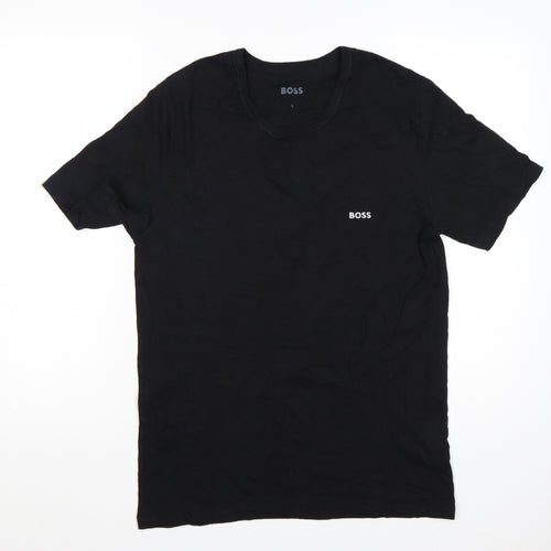 Hugo Boss Men's Black Crew Neck Cotton T-Shirt Size L