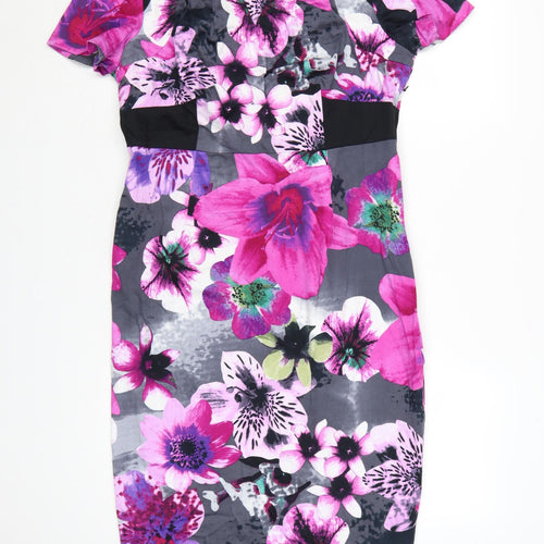 Marks and Spencer Per Una Women’s Purple Floral Bodycon Dress UK 14