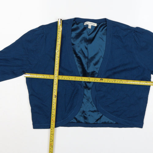 Laura Ashley Women's Blue V-Neck Long Sleeve Cardigan Size 16