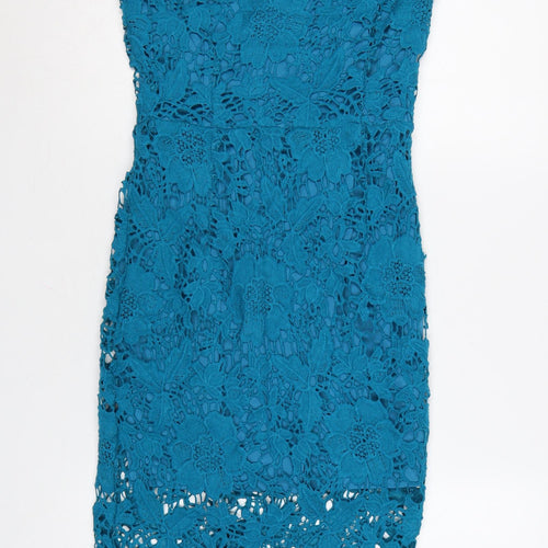 Motel Women’s Blue Lace Off Shoulder Bodycon Dress UK 10