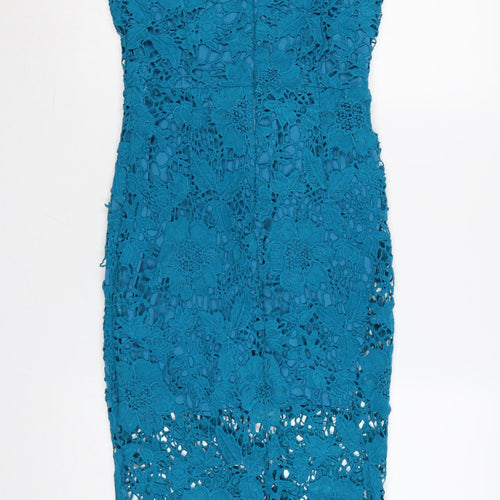 Motel Women’s Blue Lace Off Shoulder Bodycon Dress UK 10