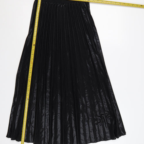 New Look Women's Black Pleated Midi Skirt Size 6