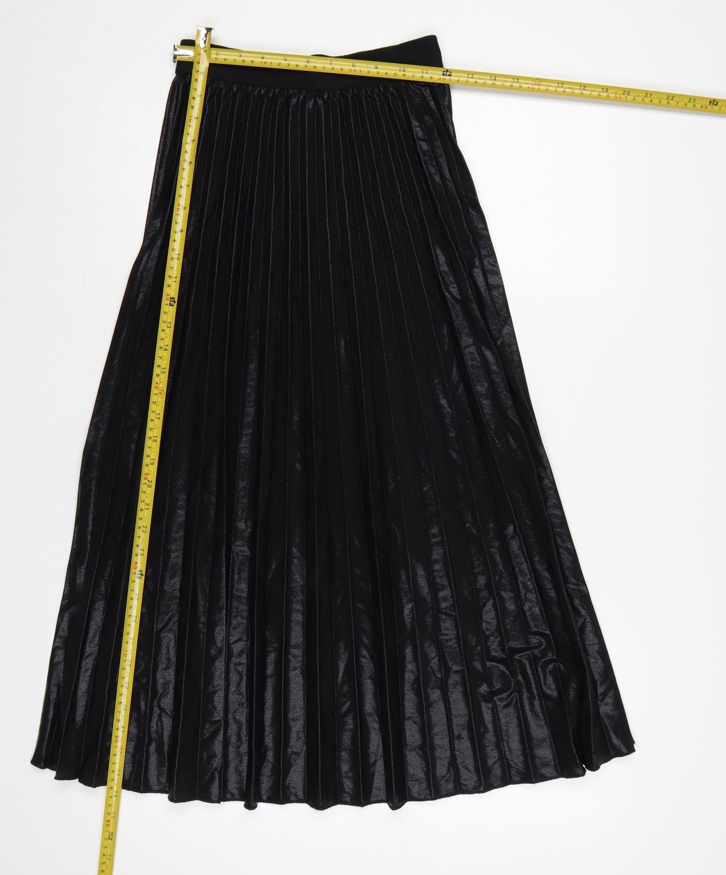 New Look Women's Black Pleated Midi Skirt Size 6