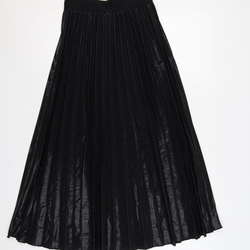 New Look Women's Black Pleated Midi Skirt Size 6