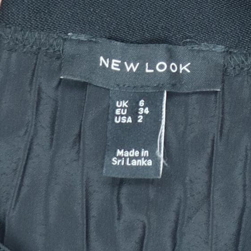 New Look Women's Black Pleated Midi Skirt Size 6