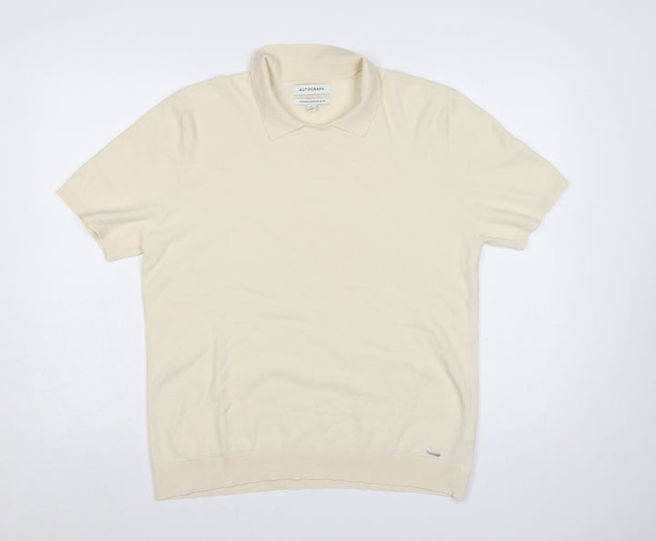 Marks and Spencer Autograph Men’s Ivory Supima Cotton Polo Shirt L