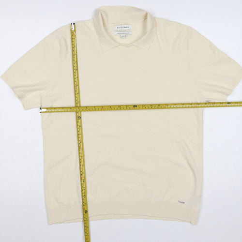 Marks and Spencer Autograph Men’s Ivory Supima Cotton Polo Shirt L