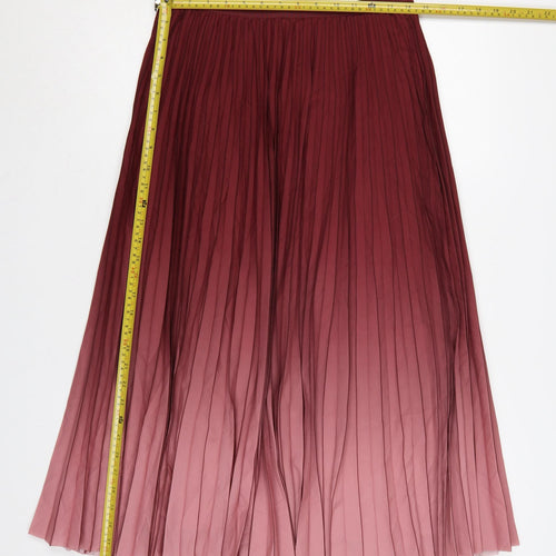 French Connection Womens Red Pleated Midi Skirt Size 10