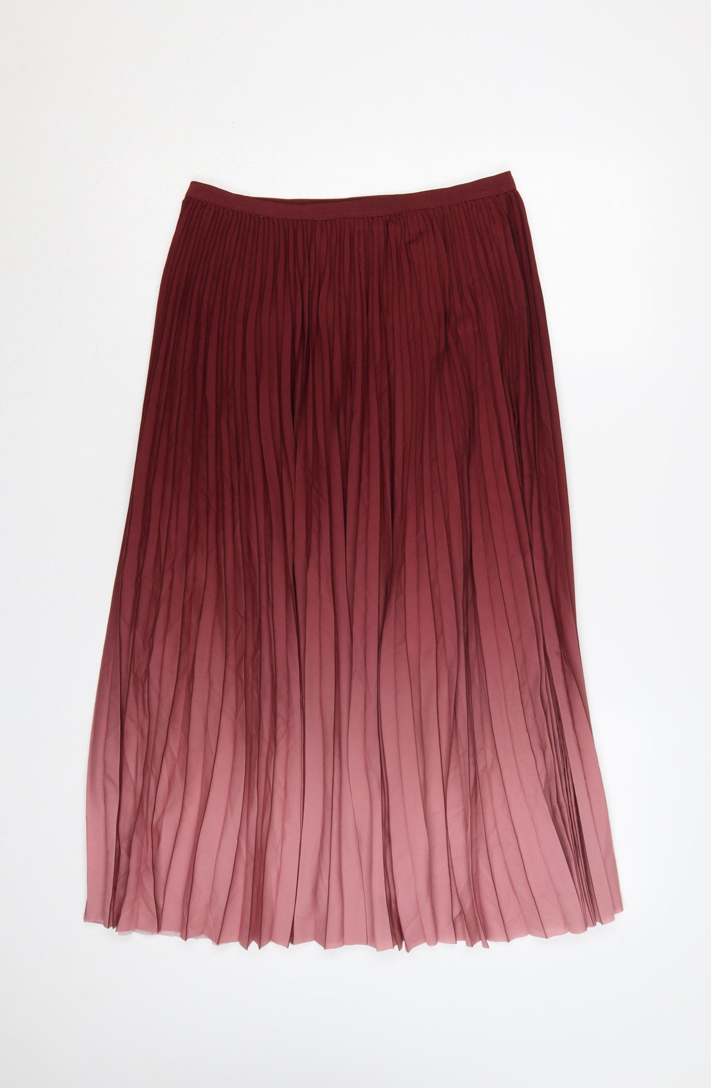 French Connection Womens Red Pleated Midi Skirt Size 10