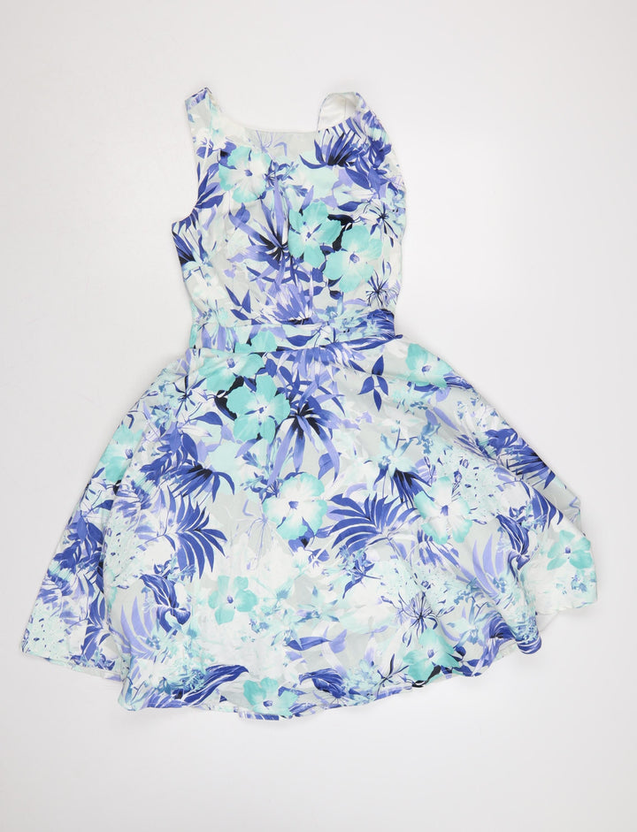 Quiz Women’s Multicoloured Floral Fit & Flare Dress Size 8