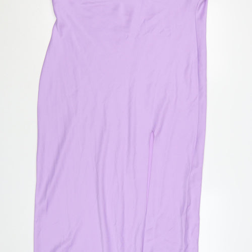 ASOS DESIGN Women's Purple Halter Slip Midi Dress Size 16